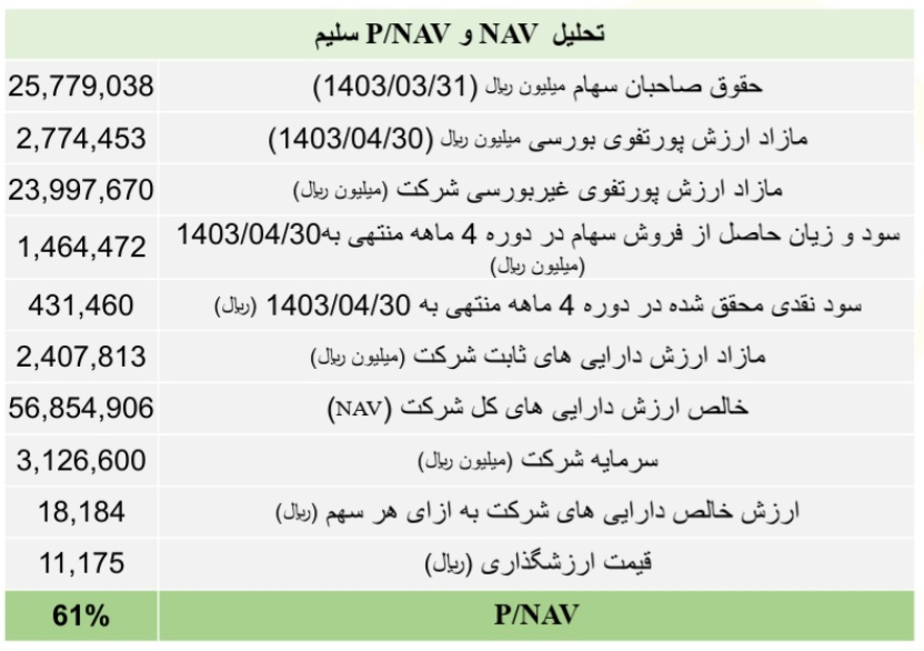 بررسی شرکت سرمایه گذاری سلیم